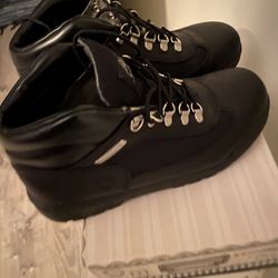 All Black Leather Timberlands