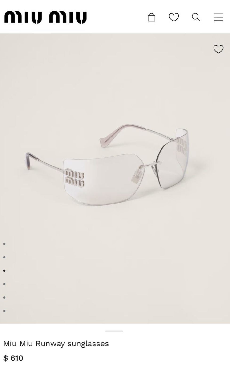 Miu Miu Runway sunglasses
