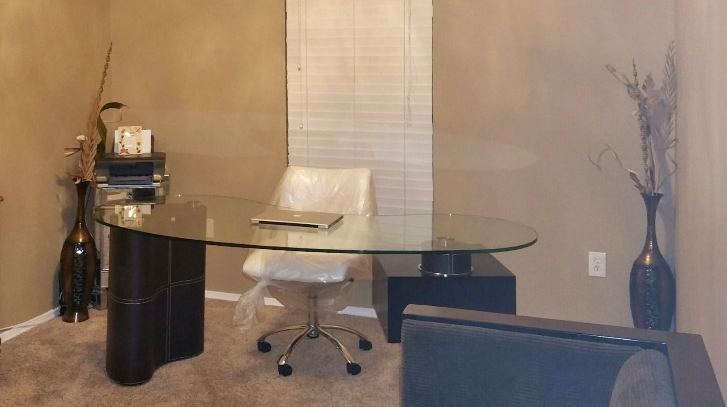 Glass Desk with Leather for Sale!