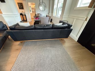 Article Timber leather sofa
