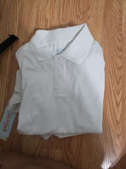 Boys white polo L (12/14)