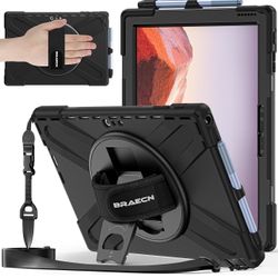 BRAECNstock Silicone Case for Microsoft Surface Pro 7+ Plus/Pro 7/6/5/4 12.3" Rugged Surface Pro 7+/7/6/5/4 Kids Cover with Screen Protector Rotating 