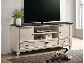 Saywer Antique White/Brown 68" TV Stand