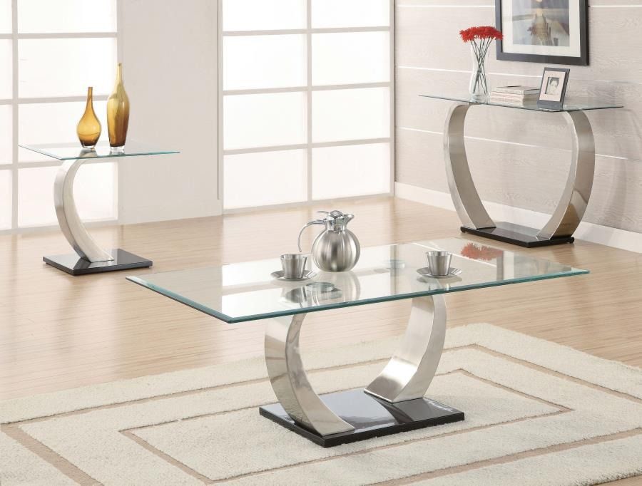 New Console Table Satin Silver