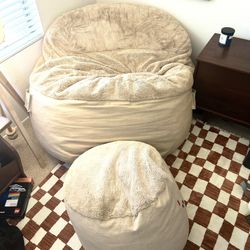 Cordaroy Convertible Bean Bag chair with ottoman (Pickup Only)