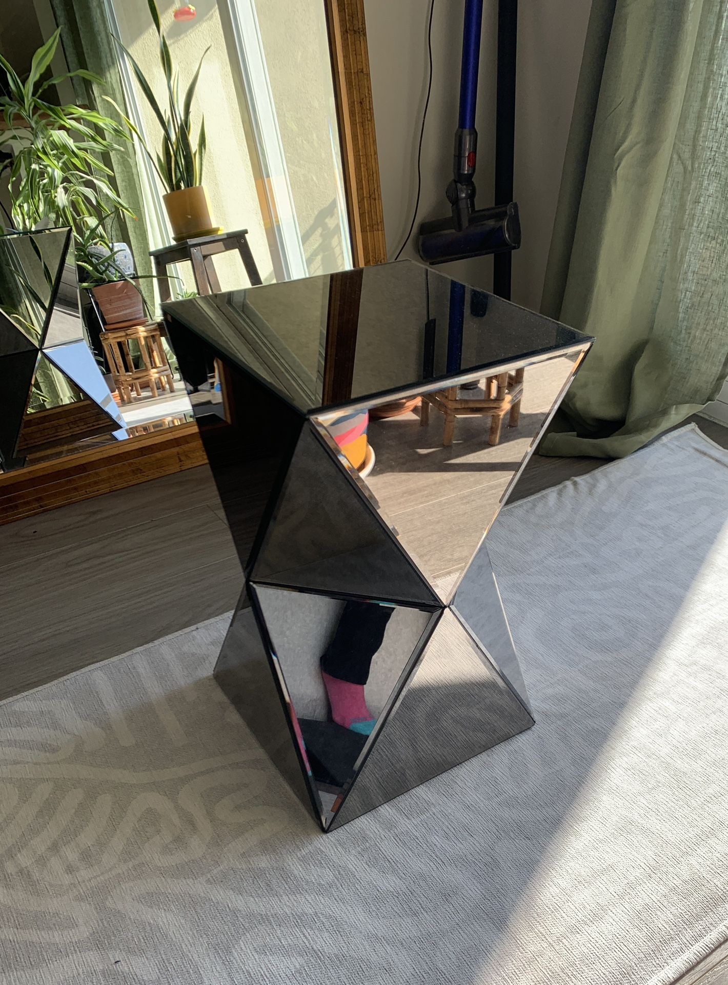 West Elm Faceted Mirror Side table