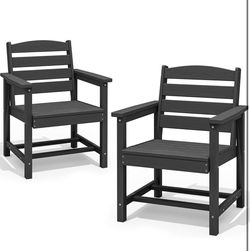 SERWALL Patio Dining Chair Set of 2, Black brand new in box $139 C96