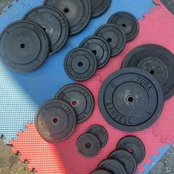 York 1 Inch Standard Weight Set With Weight Tree