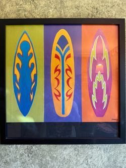 3 surfer boards wall art