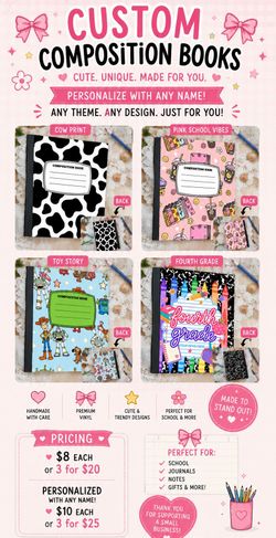 Back to school custom journals