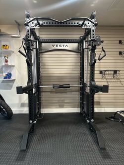 PRO SERIES Ultimate 3-1 Half Rack Functional Trainer w/Smith Machine Bar | 400lb Stack | Gym Equipment | Fitness | Commercial | Squat Rack FREE DELIVE