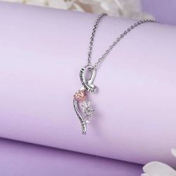 Lovely Silver Tone Bonus Daughter Message Card Necklace 