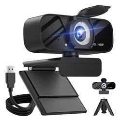 1080P HD Webcam USB Camera with Microphone Privacy Cover PC Mac