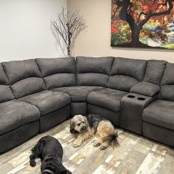 Sectional Couch Double Recliners Hardly Used