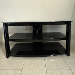 Black Glass TV Stand - Great Condition - $75
