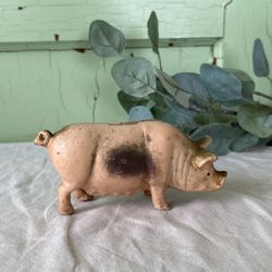 Vintage  Cast Iron Pig Piggy Bank 