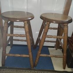 (2) Solid wood stools!