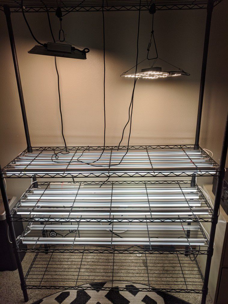 LED Growing Shelf Rack - Quantum Boards And T5