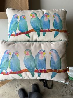 Beautiful birds throw pillows