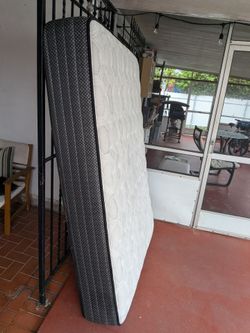 Queen Mattress White and Dark Gray