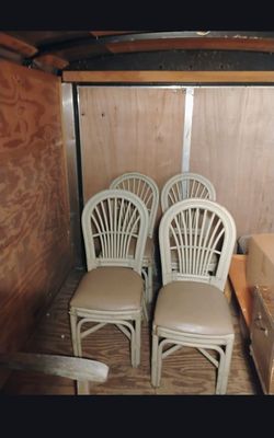 Set of 4 Rattan Dining Chairs