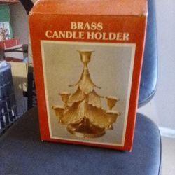 Christmas Tree Solid Brass Candle Holder