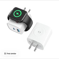 TOPADRE 3-in-1 Magnetic Wireless Cordless PD USB-C Wall Charger Block 