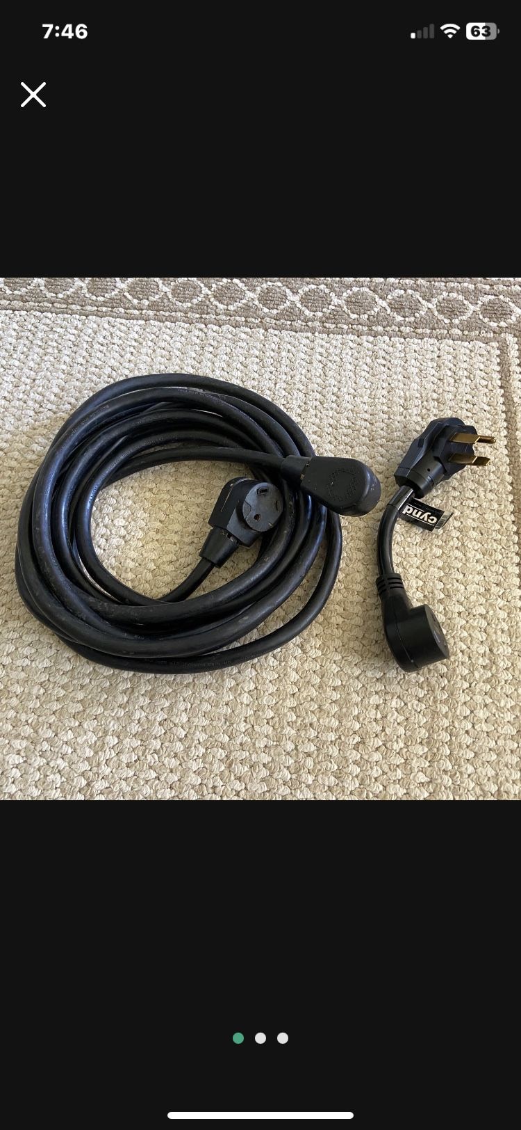 30 Amp RV Motorhome Electric Cord and 30/50 pigtail adapter