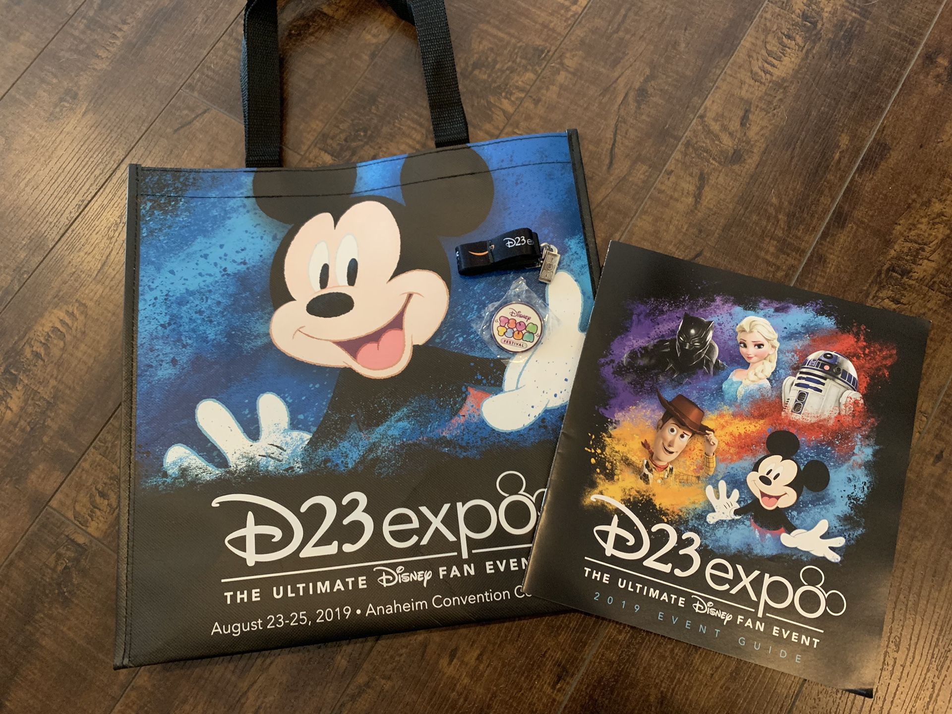Disney D23 Expo 2019 Bag, Guide, Lanyard, Pin