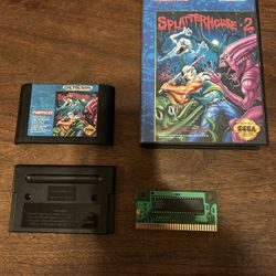 Rare Sega genesis game splatterhouse 2 authentic cart and case no manual TESTED retro video game