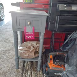 Brand NEW HOME GOODS Grey side table w/ 1 Drawer