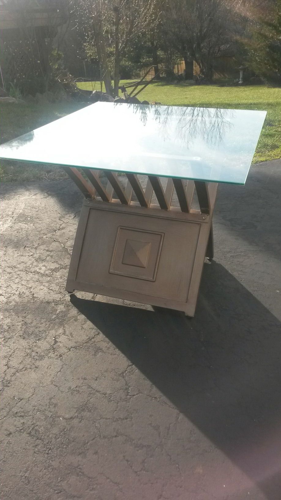 Solid brass and glass coffee table