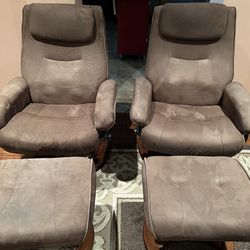 2 Recliners with Ottoman 