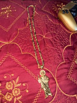 14k Milano chain with San Judas pendant