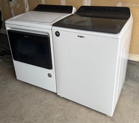 Whirlpool Top Load Washer Electric Dryer White