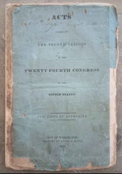 1837 Acts Passed by the Second Session of the Twenty Fourth Congress of the United States