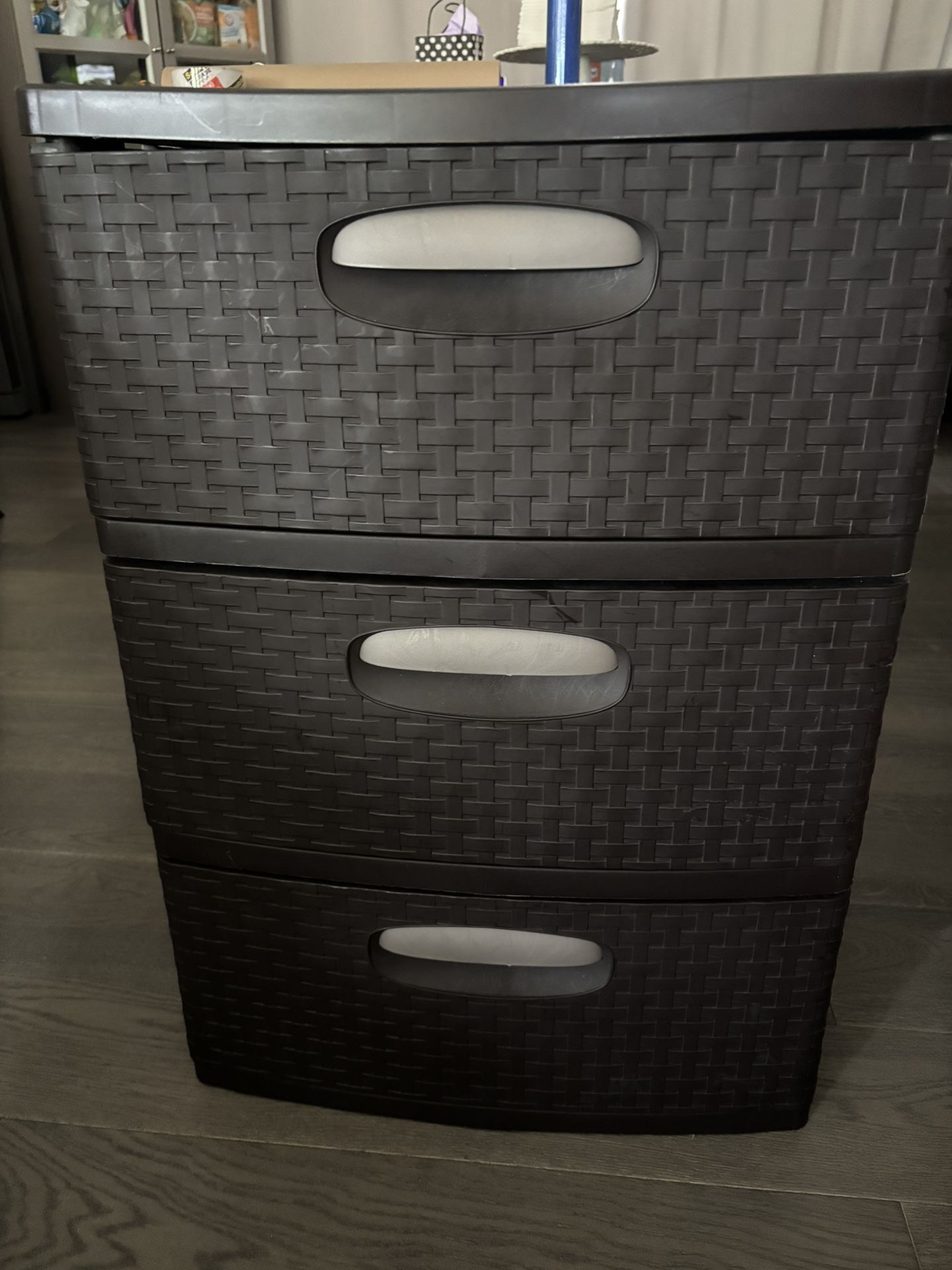 3 Tier Storage Bins -dark Brown Plastic