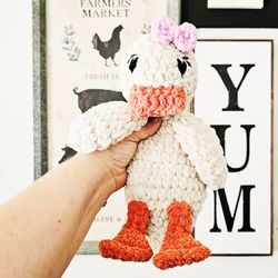 Crochet Duck Snuggler Plushie Stuffed Animal Baby Toy