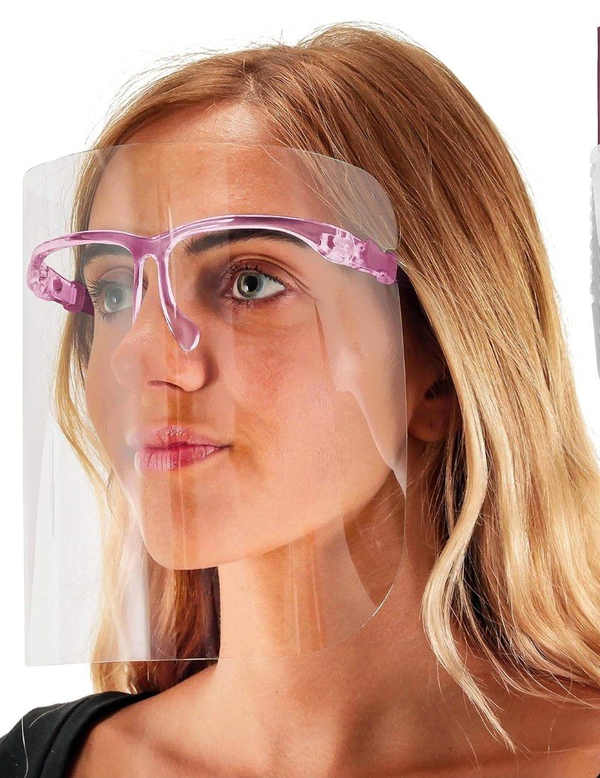 Set of (16) Ultra Clear Protective Face Shields with Glasses Frames