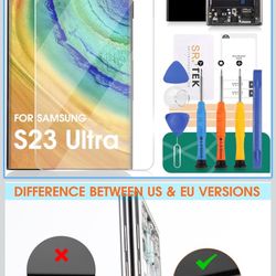 OLED screen for Samsung S23 Ultra, replacement LCD digitizer for Samsung S23 Ultra, 0.18 oz, screen for Samsung SM-S918, touchscreen repair kits with 