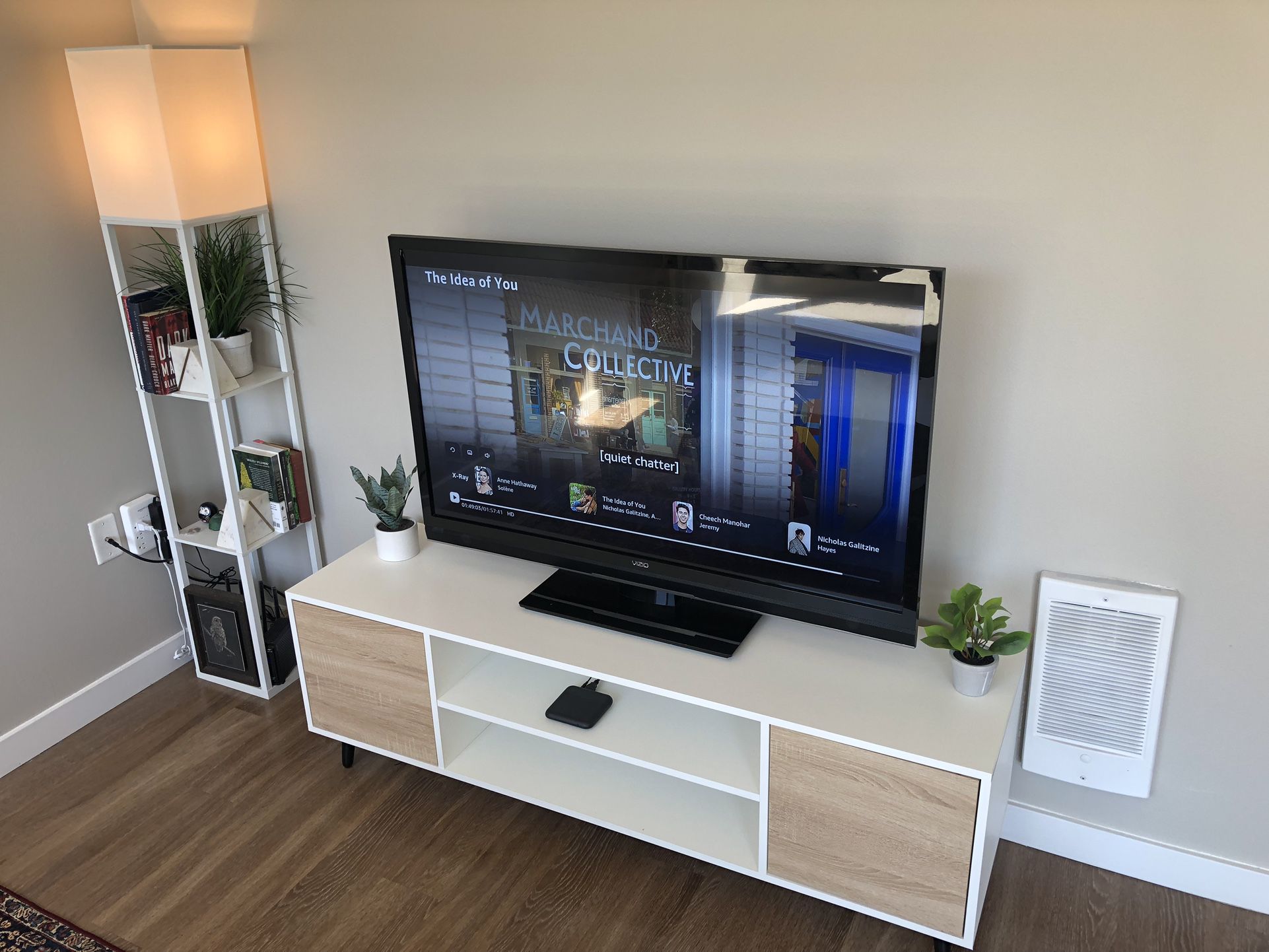 TV Stand White And Wood — Sale Pending