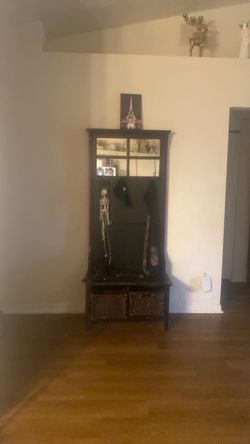 Dark Wood Hall Tree with Storage