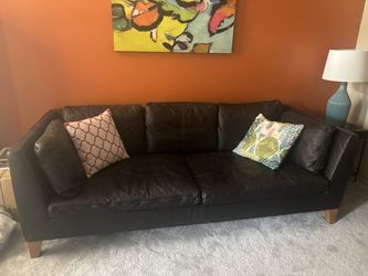 IKEA brown leather couch