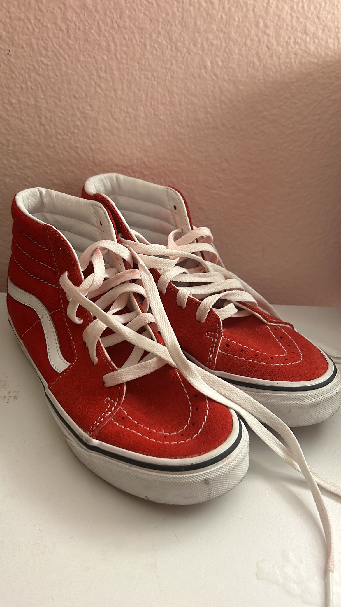 Vans Sk8-Hi Skate Shoe - Racing Red Youth 3.0