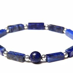 Rectangular Natural Stone Woven Bracelet 8mm  Bracelet Lapis Lazuli Handmade