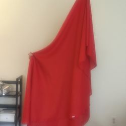 Round Red Tablecloth- 80” across. 