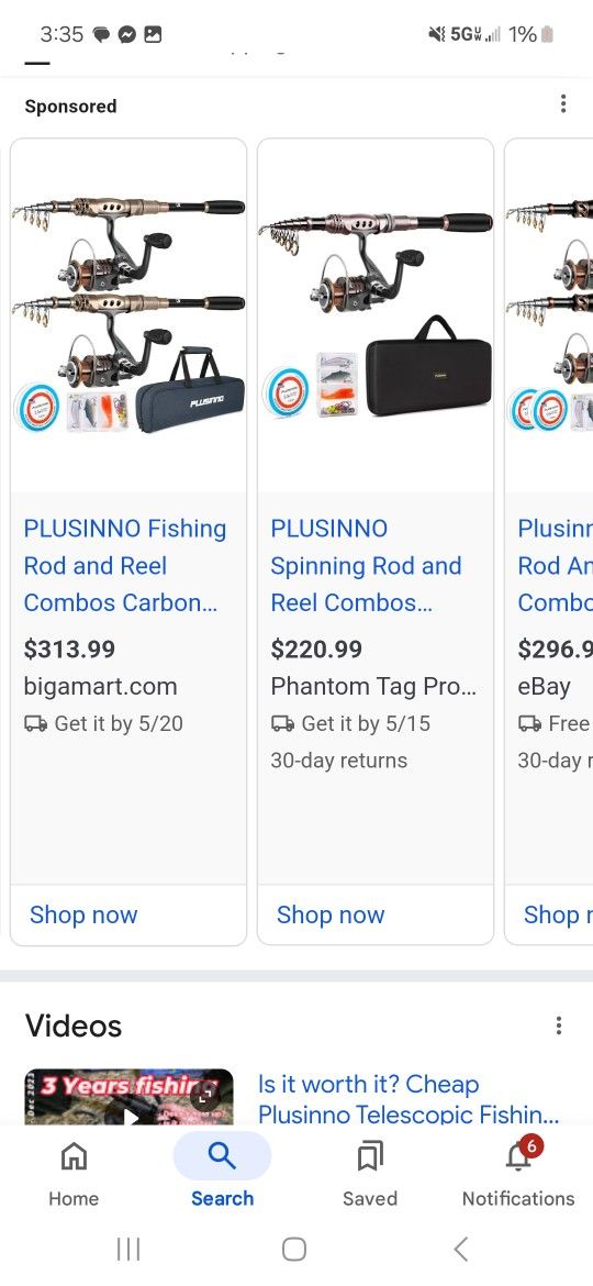 Plusinno (2PACK) Combo Fishing Rod&Reel Set