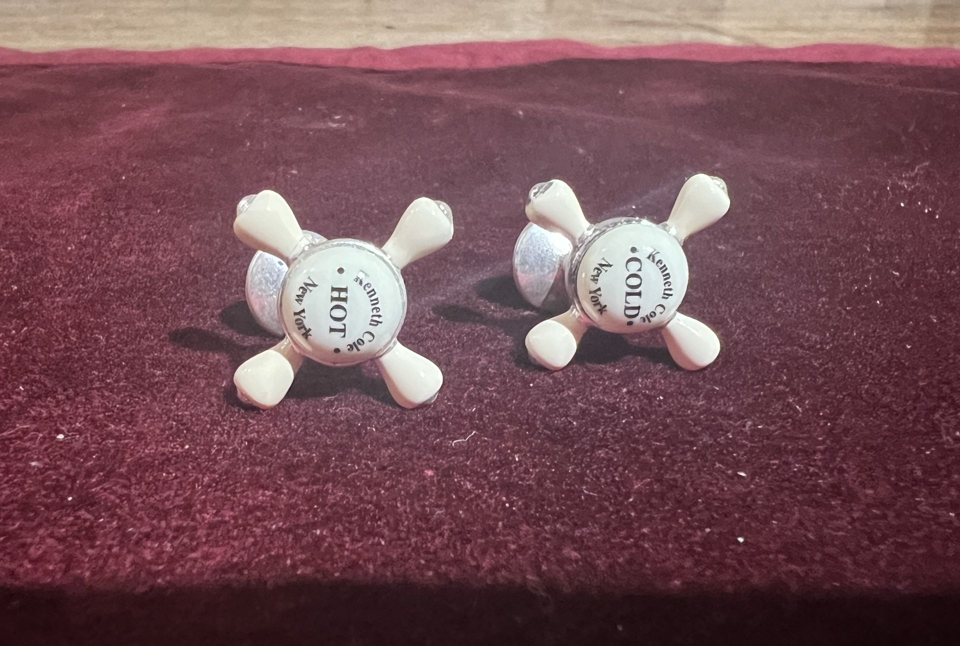 Vintage Kenneth Cole Hot & Cold Faucet Cufflinks