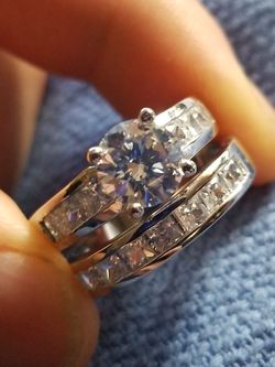Women's wedding engagement promises ring sets size 9.0