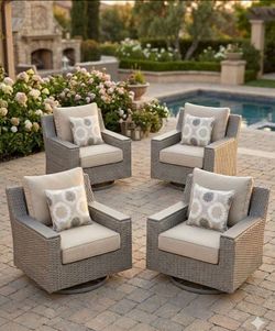 High quality deep seating cushions Bob's furniture Costco quality patio swivel rocking chairs take off four chairs $800 each chair retails 500$